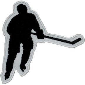 Hockey Player Patch Embroidered Iron on Sew on Patch Badge for Clothes etc. 7x7cm