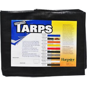 10 Ft. X 30 Ft. Heavy Duty 6 Oz. Black Poly Tarp 11-12 Mil Thick