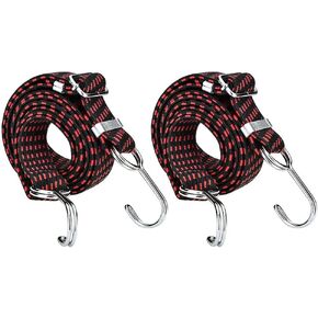 SDTC Tech 48 Inch Adjustable Bungee Cords with Carabiner Hooks, Easy to Adjust from 7" to 48", Ratchet Tie Down Straps for Hanging Plants/Grow Light/Tents and Various Tie-Down Uses, 2 Pack