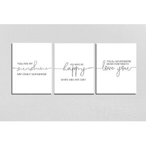 You Are My Sunshine Nursery Decor - Set of 3 8x10 Inch Prints for Baby Nursery - Perfect New Baby Gift - Nursery Wall Art (Unframed)