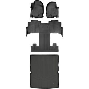 MAXLINER Floor Mats and Cargo Liner Behind 2nd Row Set Black Compatible with 2018-2022 Expedition Max/Navigator L with 2nd Row Bucket Seats
