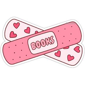 Kindle Sticker, Pink aesthetic bandage Sticker, 2.2 inches, Cute Bookish Decal, Gift for Bookworm Readers, Waterproof, Holographic handmade Sticker
