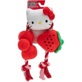 Hello Kitty and Friends Strawberry Bow Plush Rope - 22-Inch Durable Rope Attached to Three Soft Plushies