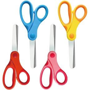 Kids Scissors,Student Scissors for School Kids,Soft Comfort-Grip Handles Kids Safety Scissors For Classroom Child Toddler Craft Scissors 5.5 inch Blue Pink Red Yellow Children Scissors