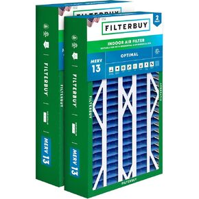 Filterbuy 16x28x6 Air Filter MERV 13 Optimal Defense (2-Pack), Pleated HVAC AC Furnace Air Filters Replacement for Aprilaire Space-Gard 2400 (Actual Size: 15.50 x 26.88 x 6.00 Inches)