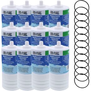Neo-Pure NP217 Water Filter Compatible With Aqua-Pure™ AP217 / AP200 Filters, including Carbon Replacement Cartridges and Replacement Square cut O-rings. (12pack)