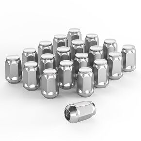 20 قطعة من صواميل عروة الكروم مقاس 14 × 1.5 من ريتشيير، 1.38 بوصة M14x1.5 صواميل عروة منتفخة بنهاية مغلقة - مقعد مخروطي - صامولة عروة سداسية 19 مم لكامارو تندرا سيكويا تاهو والمزيد in Kuwait