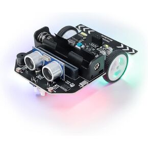 FREENOVE Micro:Rover Kit for BBC Micro:bit (V2 Included), Obstacle Avoidance, Light-tracing, Line-Tracking, Remote Control, Playing Melody, Colorful Lights, Rich Projects, Blocks and Python Code