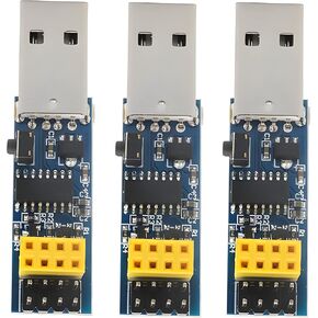 3pcs CH340C USB to ESP8266 ESP-01 Prog WiFi Downloader, CH340C Breakout Prog Programmer Downloader Module for ESP-01/01S IDE DC 5V Debugger Module, with Reset Button