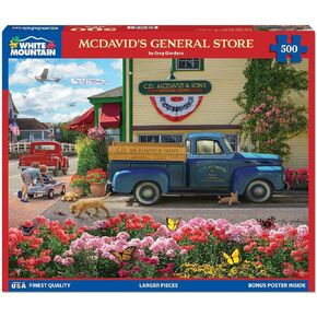 White Mountain - McDavid's General Store - 500 Piece Jigsaw Puzzle for Adults, Children, + Grandparents