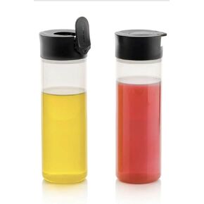 Tupperware Set of 2 Squeeze It Bottles 12 oz. Liquid & Airtight Condiment Dispensers
