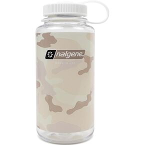 Nalgene Sustain Tritan BPA-Free Water Bottle Made with Material Derived from 50% Plastic Waste, 32 OZ, Wide Mouth, Camo Clear