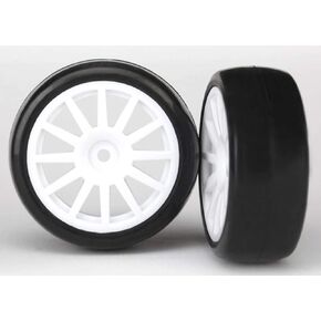 Traxxas Tires & Wheels, Assembled, Glued 12-Spoke Wheels, White