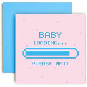 Huxters Congratulations Pregnancy – Baby Loading Funny Baby Shower Card – Baby Boy Baby Girl new baby expecting mum mummy card for her