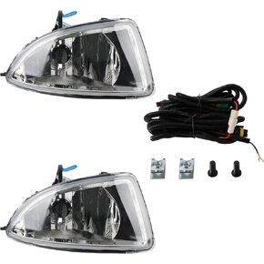 Fog Light for 2004 2005 Civic 2/4Dr (EM2/ ES1/ ES2) Clear Bumper Fog Light with Halogen Light Bulbs And Wiring Harness & Clear Lens Kit Fl7041