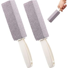 Pumice Stones for Cleaning with Handle Pumice Sticks for Removing Toilet Bowl Ring, Bath, Household, Kitchen (2 Packs)