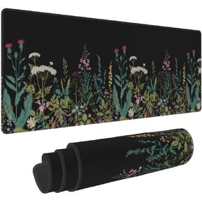 Cute Large Mouse Pad Desk Mat, Succulents and cactus Big Extended Funny Gifts XL Gaming Mousepad with Stitched Edges for Writing, Table, Long Extended Desk Pad for Women Girls Office, 31.5*11.8 Inch