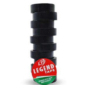 Legend Strong Grip PVC Insulation Tape - White - Pack of 10 for Wrapping Cricket Balls & Tennis Balls - Electric Wire Use