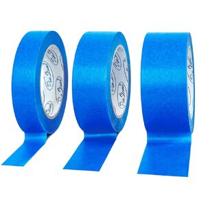 PinStone 3 Pack Blue Painters Tape 1 inch, 1.4 inch, 2 inch x 60 Yards | Multi-Surface Masking Tape for Wall Painting, Labeling, Home, Office, Crafts | UV Resistant, 21 Day No Residue, Sharp Edge Line