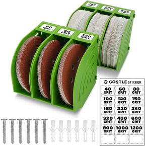 Professional Sanding Discs Storage Boxs - 6 Box Set for Efficient Organization, Offset Snap-On Connection, Grit Classification, Space-Saving Design and Versatile Application