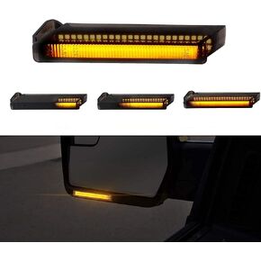 Gempro 2Pcs Sequential Amber LED Side Mirror Turn Signal Light Lamp Assembly For Ford F150 Raptor Expedition, Lincoln Mark LT, Replace OEM Mirror Turn Signal Lights