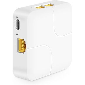 موزع موكر لينك 1 إلى 2 جيجابت، 100/1000 ميجابت في الثانية، موزع كابل شبكة LAN RJ45 للإنترنت، طاقة بلاستيكية صغيرة من النوع C مع كابل USB in Kuwait