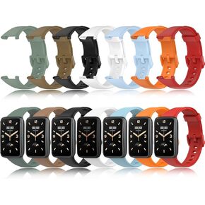 7 Pack Wristbands for Xiaomi Mi Band 7 Pro Straps Replacement TPU Silicone Watch Band Adjustable & Colorful Compatible for Xiaomi Smart Band 7 Pro