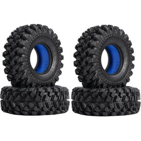 Super Large Soft 1.3 Inch Tire 70 * 26mm Muddy Swamp Tire for SCX24 TRX4M AX24 1/18 1/24 Micro Crawler,T1320, Come with Blue Silicone inserts (Extended version)