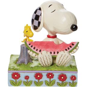 Enesco Peanuts by Jim Shore JSPEA Snoopy Watermelon Figurine, 4.625 Inch