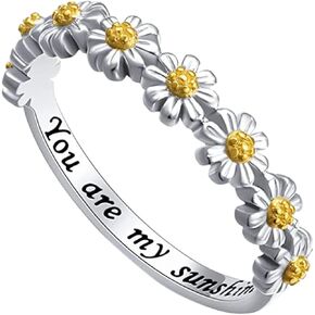 Caiyao Sunflower Ring Fashion Trend Flower Full Diamond Zircon Ring Ladies Jewelry Diamond Rings for Women