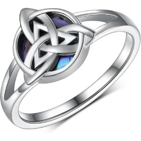 Celtic Sobriety Rings for Women 925 Sterling Silver Alcoholics Anonymous Ring AA Recovery Jewelry Gift for Women Men
