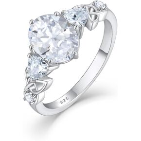 Celtic Knot Promise Rings for Women 925 Sterling Silver Engagement Ring for Girlfriend Her Bride Wedding Size 5-10