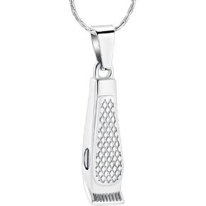 constantlife Cremation Jewelry Hair Clipper Memorial Necklace for Ashes Memorial Urn Pendant 316L Stainless Steel Keepsake for Men