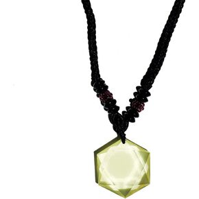 Citrine Healing Crystal Pendants Money Attraction Necklace Adjustable Black Rope Natural Gemstone Pendant Necklaces Jewelry for Men Women