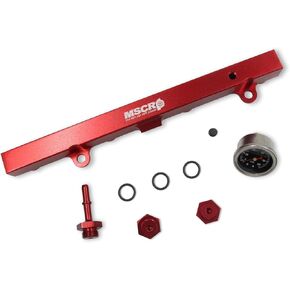 Aluminum Fuel Rail with Oil Gauge Kit Fit for Honda Civic Acura RSX K-series K20 K24 Engines (Black)