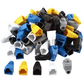 uxcell 100 Pcs Soft Plastic Ethernet RJ45 Cable Connector Boots Cover