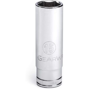 GEARWRENCH 3/8" Drive 6 Pt. Deep Socket, 15mm - 80397