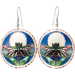 Earrings Hoop in Flowers/ Wolves/Eagle/Bears/Cat/Dolphin/Horse/Inukshuk/ Chief/Skull/Butterflies/Dragonflies/Kandinsky/Zuni/Sunburst/Turtle/Hummingbirds