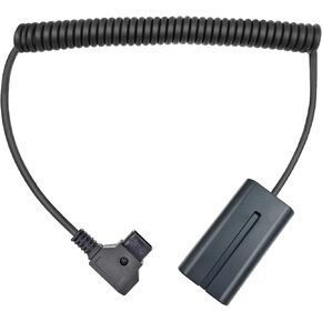 NP F550 Dummy Battery to D-Tap Ptap Male Coiled Power Cable Suitable for Sony NP F550/570/970 Atomos Ninja V Shogun Monitor (Normal Version), 32inch