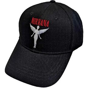 Nirvana Baseball Cap in Utero Angelic Band Logo Official Black Size One Size