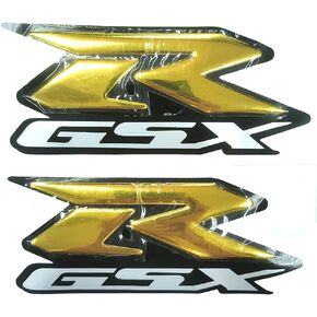 Gold 3D Logo Emblem Sticker Decal Polish Gloss Raise Up Compatible with Suzuki GSXR 600 750 1000 1300 Hayabusa