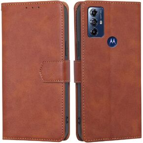 for Moto G Play 2023 Wallet case,PU Leather Flip Folio Case with Card Holder RFID Blocking Kickstand Shockproof Phone Cover for Motorola Moto G Play 2023 Case 6.5inch (Brown)