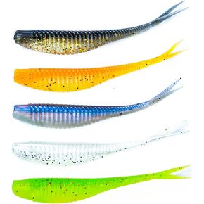 Artificial Perch Soft Baits Soft Fishing Lures Soft Paddle Tail Fishing Swimbaits Lures 100PCS,2.76 Inchs Fishing Baits