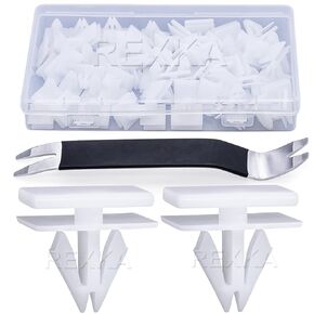 Rexka 31pcs Rocker Moulding Retainer Clips 25693852 for GM Buick Chevrolet Oldsmobile Pontiac -Bumper Cover Radiator Grille Clips- Multipurpose Auto Trim Panel Body Remover