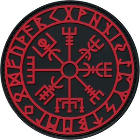 Vegvisir Viking Compass Norse Rune Morale Tactical PVC Rubber Fastener Patch