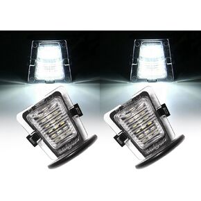 2 Pcs Error Free 6500K Xenon White LED License Plate Light Compatible with 2007-2018 Jeep Wrangler JK JKU Rear License Tag Lights Lamp 68064721AA, 68003487AA