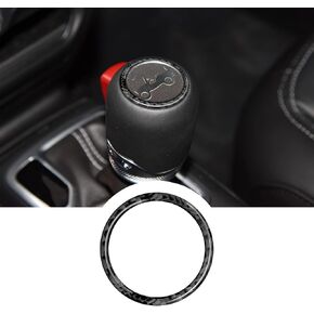 RUIANTE Compatible with Carbon Fiber Gear Shifter Decoration Ring Sticker Interior Accessories for Jeep Wrangler JL JLU 2018 2019 2020 2021 (1Pcs Black)