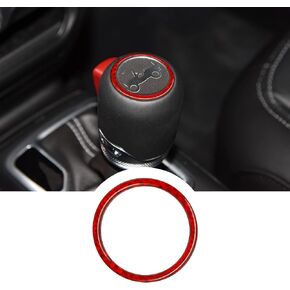 RUIANTE Compatible with Carbon Fiber Gear Shifter Decoration Ring Sticker Interior Accessories for Jeep Wrangler JL JLU 2018 2019 2020 2021 (1Pcs Black)