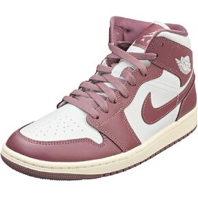 NIKE Jordan 1 Mid Women Pure Platinum/Sky J Mauve-Sail BQ6472-050