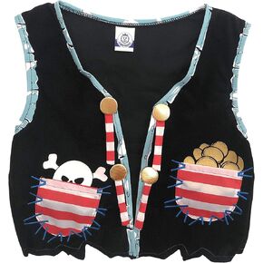 Liontouch Pirate Vest - Captain Red Stripe | Pretend Play Toy for Children and Toddlers with Skull Motive | Dress Up, Fancy Dresses & Costumes for Kids